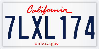 CA license plate 7LXL174