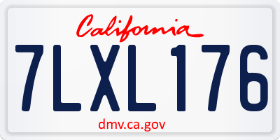 CA license plate 7LXL176