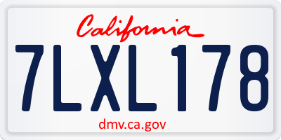 CA license plate 7LXL178