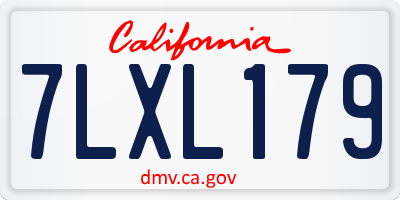 CA license plate 7LXL179