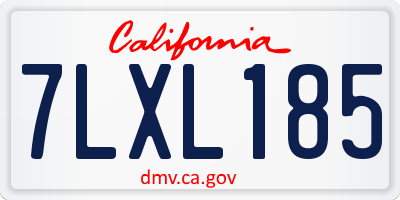 CA license plate 7LXL185