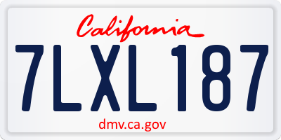 CA license plate 7LXL187