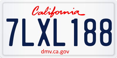 CA license plate 7LXL188