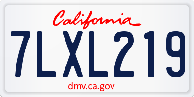 CA license plate 7LXL219