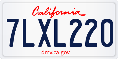 CA license plate 7LXL220