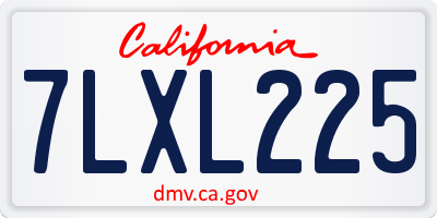 CA license plate 7LXL225