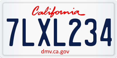 CA license plate 7LXL234