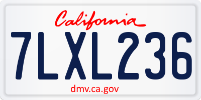 CA license plate 7LXL236