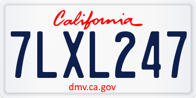 CA license plate 7LXL247