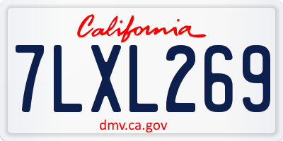 CA license plate 7LXL269