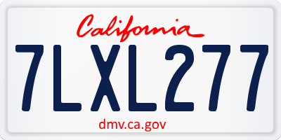 CA license plate 7LXL277
