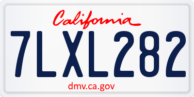 CA license plate 7LXL282