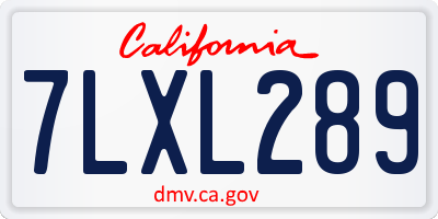 CA license plate 7LXL289