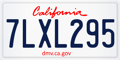 CA license plate 7LXL295