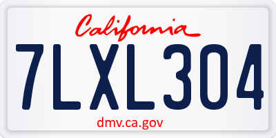 CA license plate 7LXL304