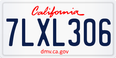 CA license plate 7LXL306