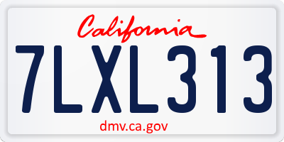 CA license plate 7LXL313