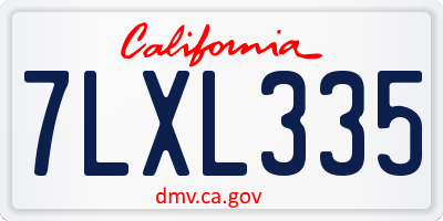 CA license plate 7LXL335