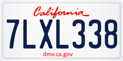 CA license plate 7LXL338