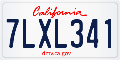 CA license plate 7LXL341