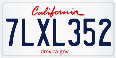 CA license plate 7LXL352