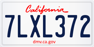 CA license plate 7LXL372
