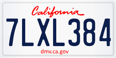 CA license plate 7LXL384