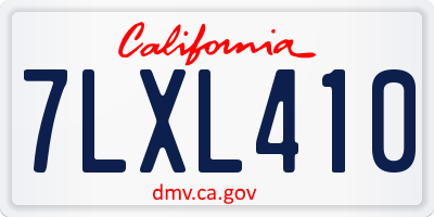 CA license plate 7LXL410