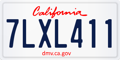 CA license plate 7LXL411