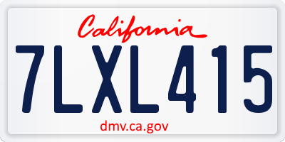 CA license plate 7LXL415