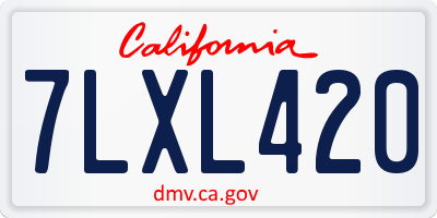 CA license plate 7LXL420