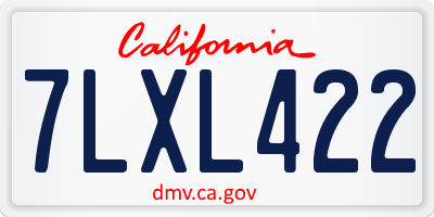 CA license plate 7LXL422
