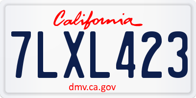 CA license plate 7LXL423