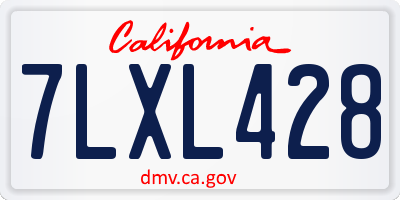 CA license plate 7LXL428