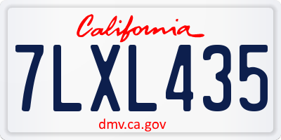 CA license plate 7LXL435