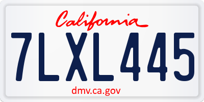 CA license plate 7LXL445