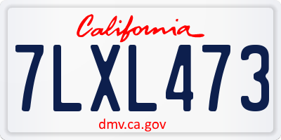 CA license plate 7LXL473