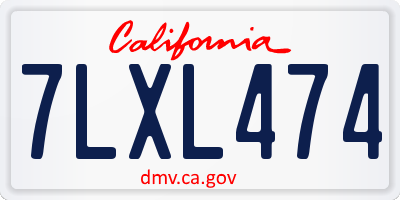 CA license plate 7LXL474