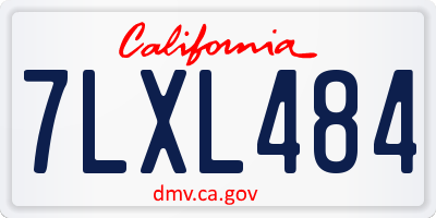 CA license plate 7LXL484