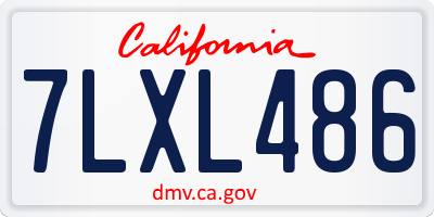CA license plate 7LXL486