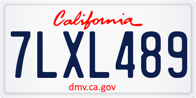 CA license plate 7LXL489