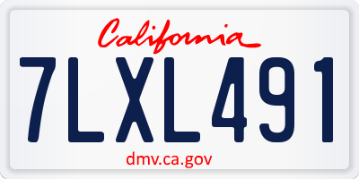 CA license plate 7LXL491