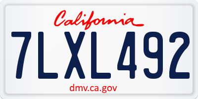 CA license plate 7LXL492