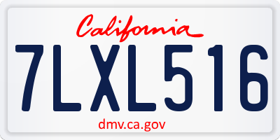 CA license plate 7LXL516