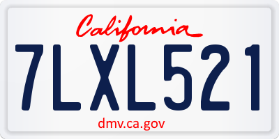 CA license plate 7LXL521
