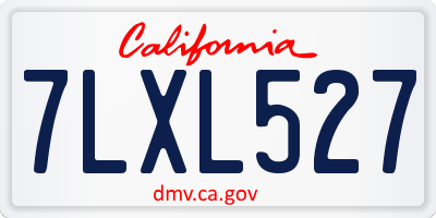 CA license plate 7LXL527