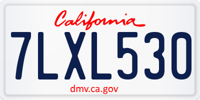 CA license plate 7LXL530