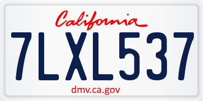 CA license plate 7LXL537