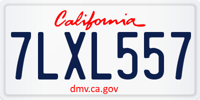 CA license plate 7LXL557