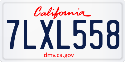 CA license plate 7LXL558